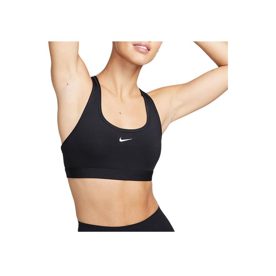 Спортивный бюстгальтер Nike Swoosh с легкой поддержкой, однотонный, отводящий влагу, женское нижнее белье, черный DX6817-010 M beige