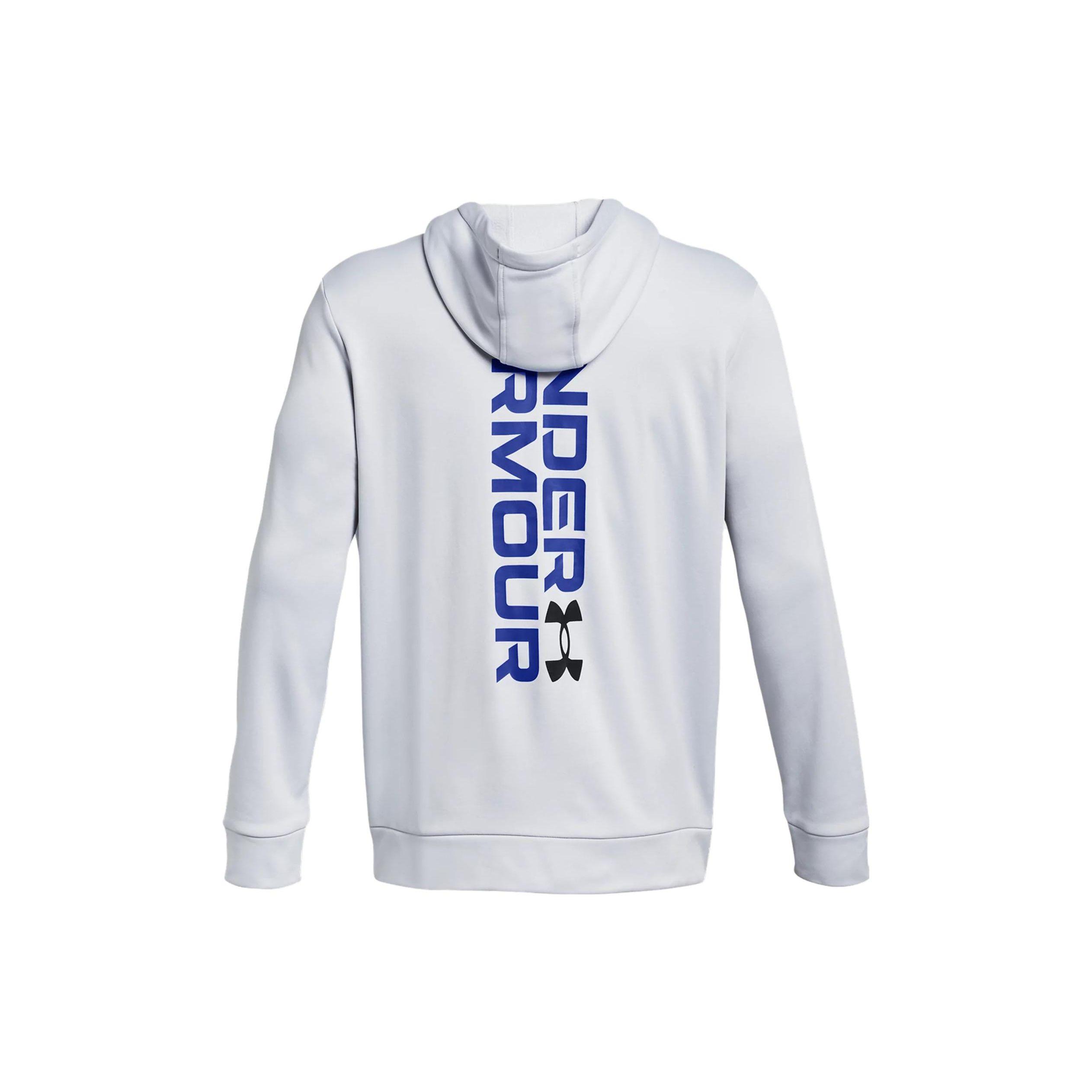 Under Armour Толстовка с капюшоном из флиса с графическим принтом и буквами, мужская, светло-серая 1379745-014 XL white