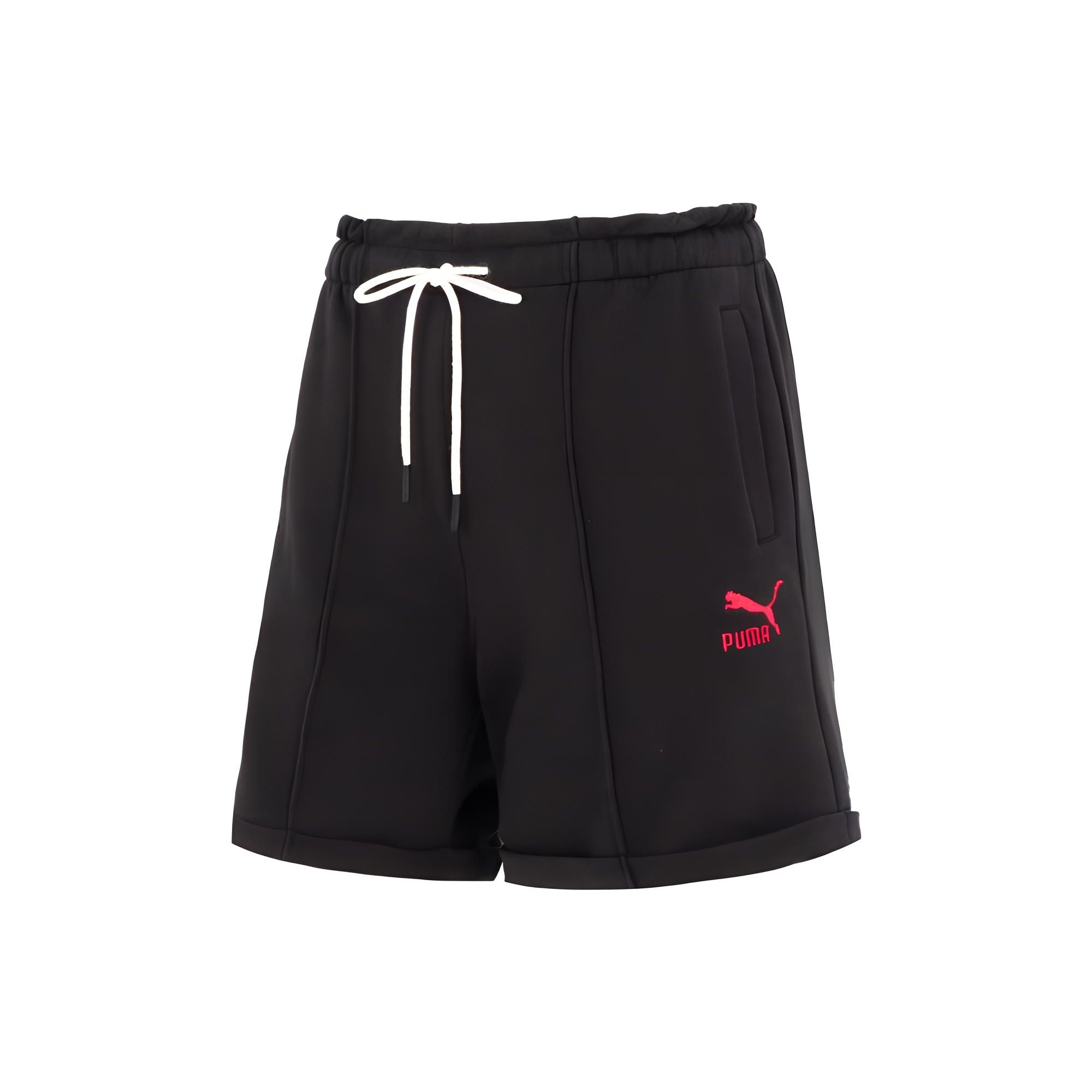 Puma Свободные шорты с вышитым логотипом и завязками на шнурке, женские шорты, черные 623256-01 S black