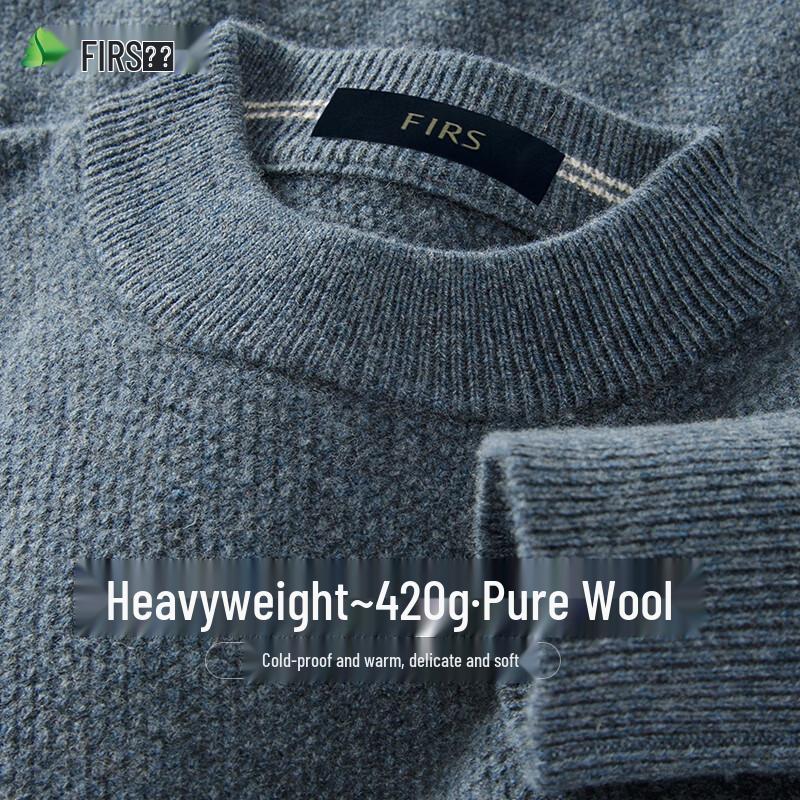 Мужской утолщенный пуловер из 100% шерсти с круглым вырезом от Shanshan 3XL gray JDST SELECTION