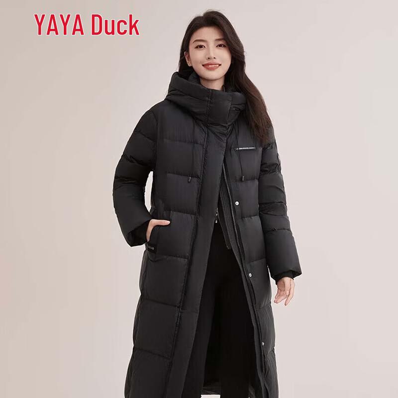Женский пуховик YAYA с капюшоном M чёрный
