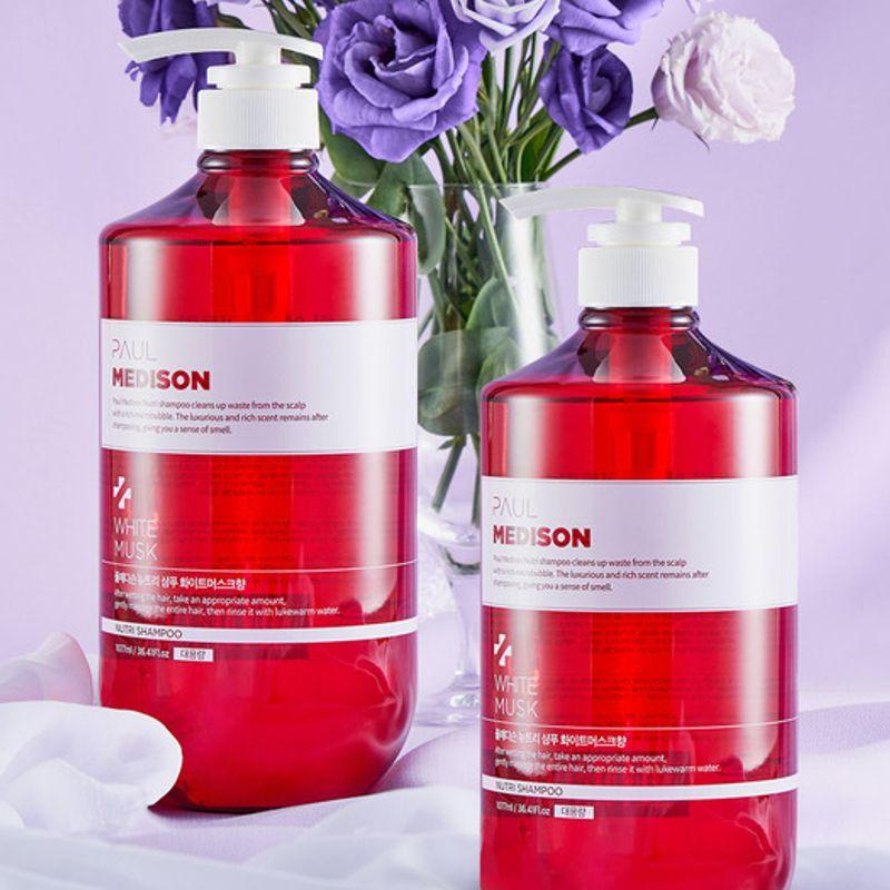 PAUL MEDISON [Набор из 2 шт.] Шампунь Nutri с ароматом White Musk 1077 мл Nutri Shampoo (White Musk) (2 pack) red