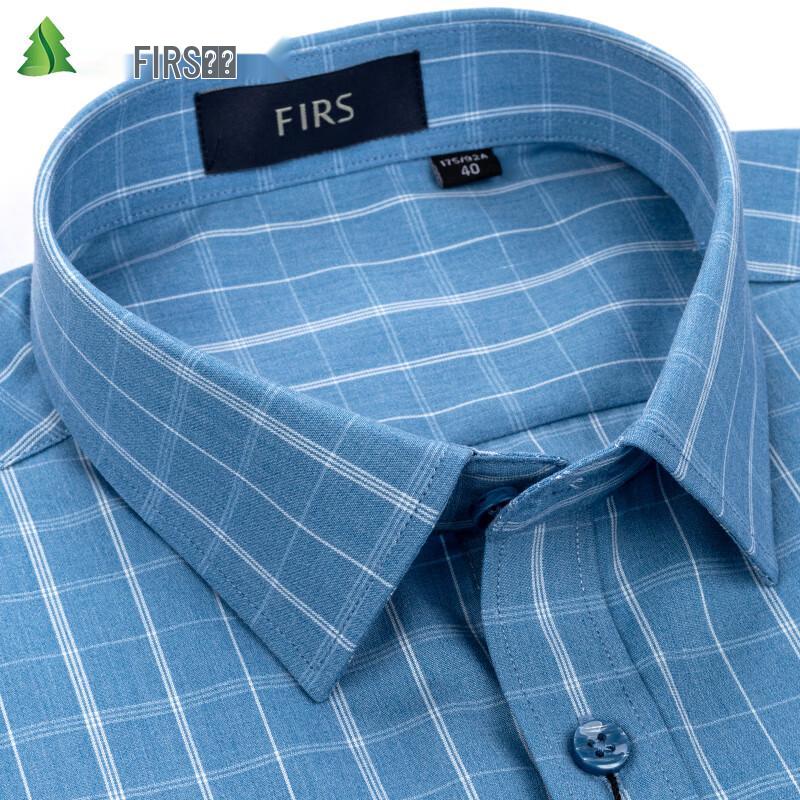 Мужская клетчатая рубашка FIRS в стиле business casual, устойчивая к сминанию 42 зеленый плед JDST online