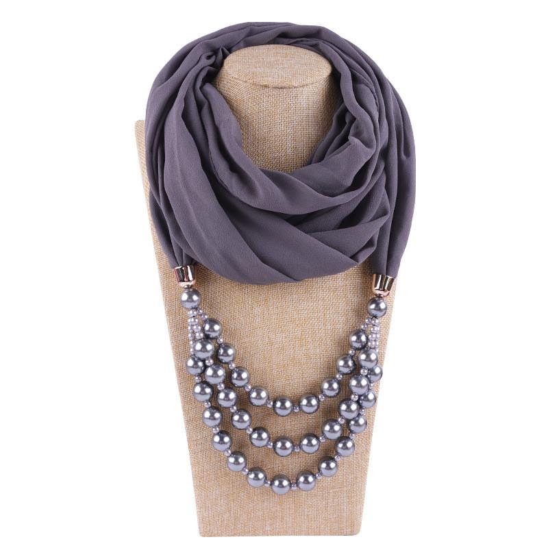 Великолепные бусины, шарф с круглым кольцом, женские аксессуары для шарфов, ожерелье, этнический шарф black Cooperate