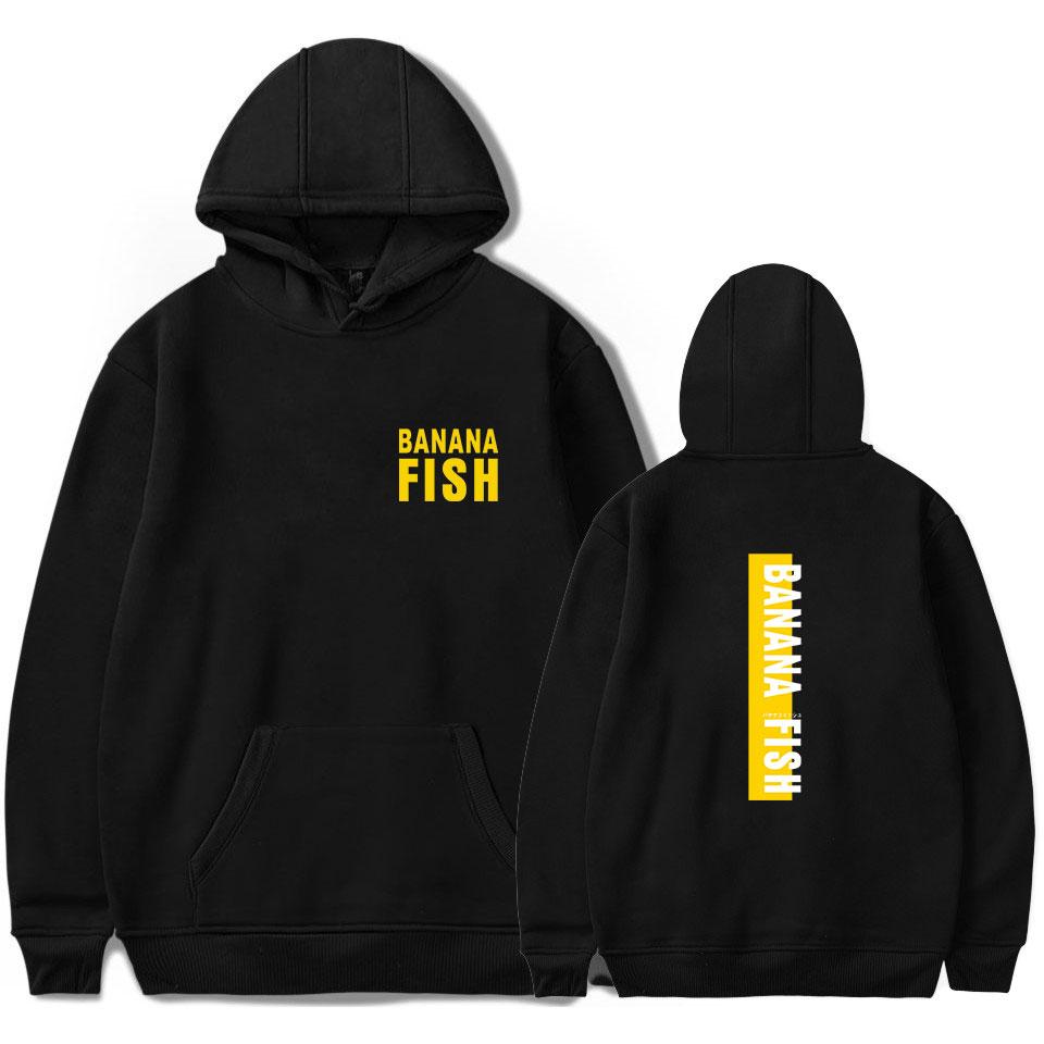 Мужские худи, свитшоты, популярные худи с аниме Banana Fish, модная хип-хоп уличная одежда S black XIXI Fashion