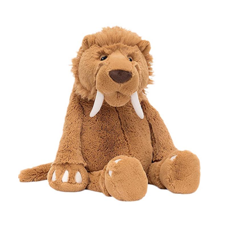 JELLYCAT Серия Животные Джунглей Саблезубый Тигр Милая Кукла Плюшевая Кукла Высотой 49 см brown