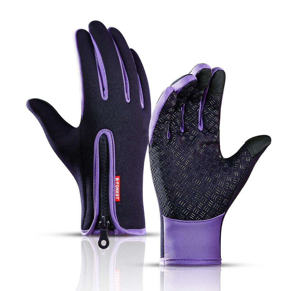 A0001 Unisex Touchscreen Winter Thermal Warm Full Finger Gloves For Bicycle Bicycle Bike Ski Outdoor Activity Camping Hiking Motorcycle S фиолетовый ddffd1