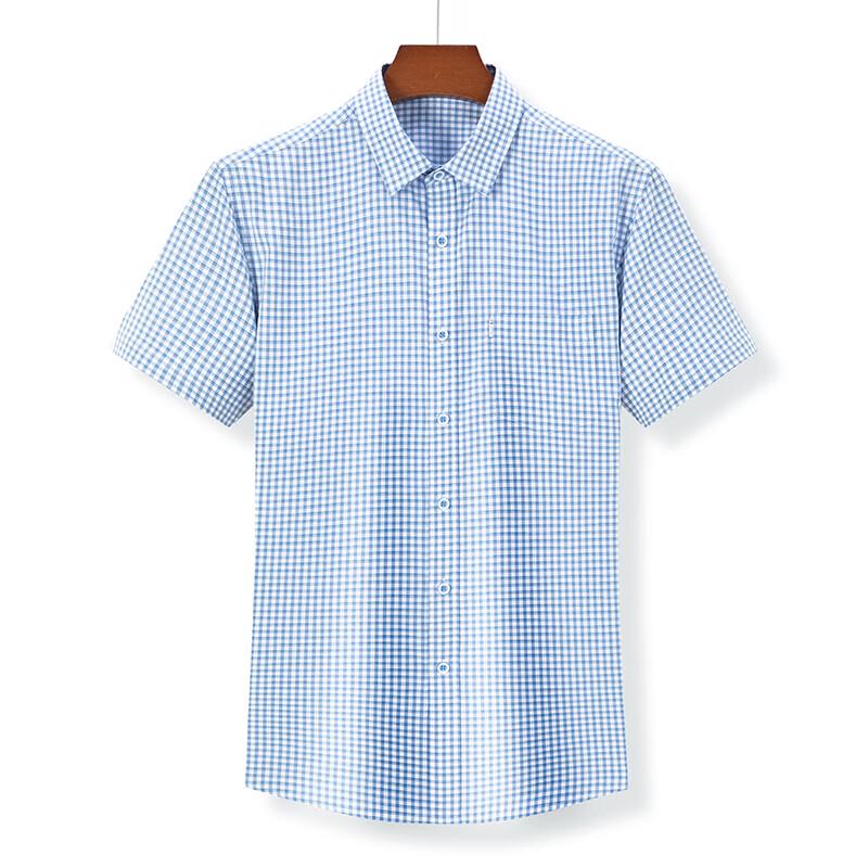 Мужская клетчатая рубашка с коротким рукавом в стиле business casual от Firstview 4XL синий JDST online