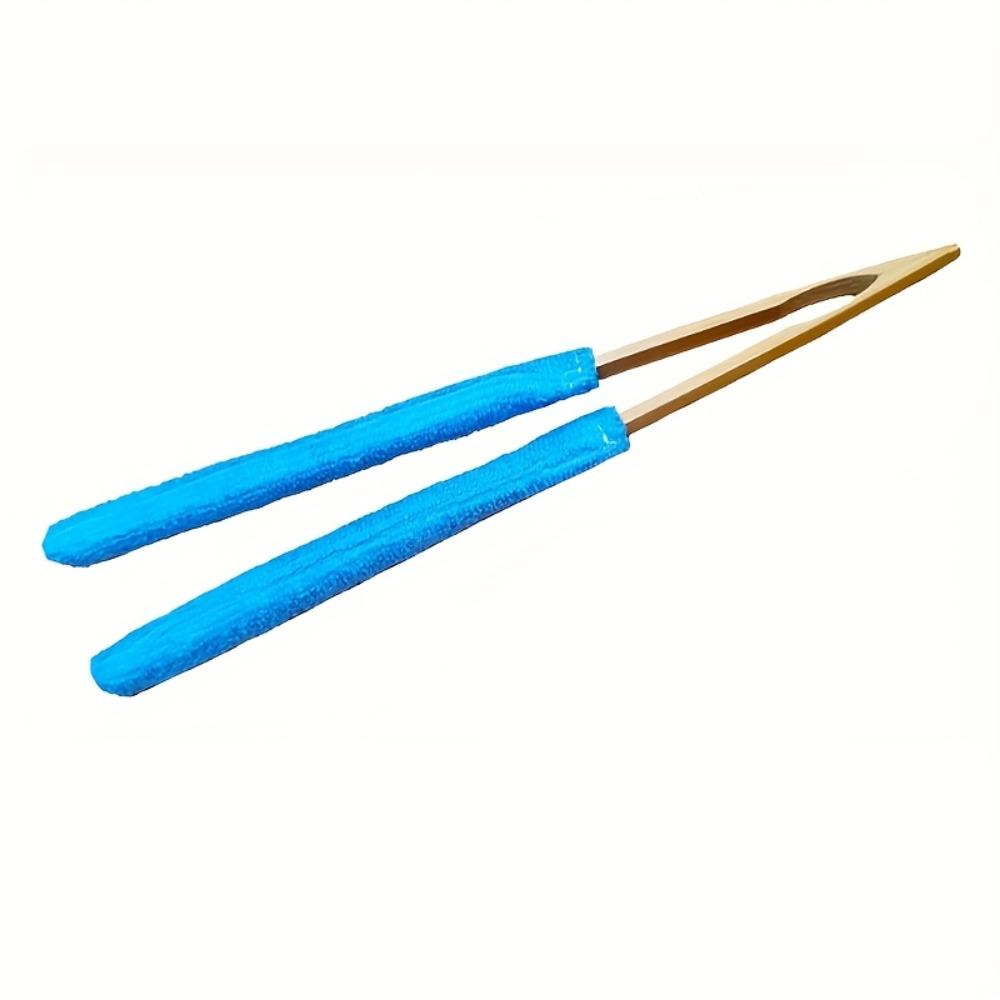 1PC Microfiber Towel Cloth Cover Removal Bamboo Clip Leaf Cleaning Clip Multi-functional Cleaning Brush Stick blue WBL