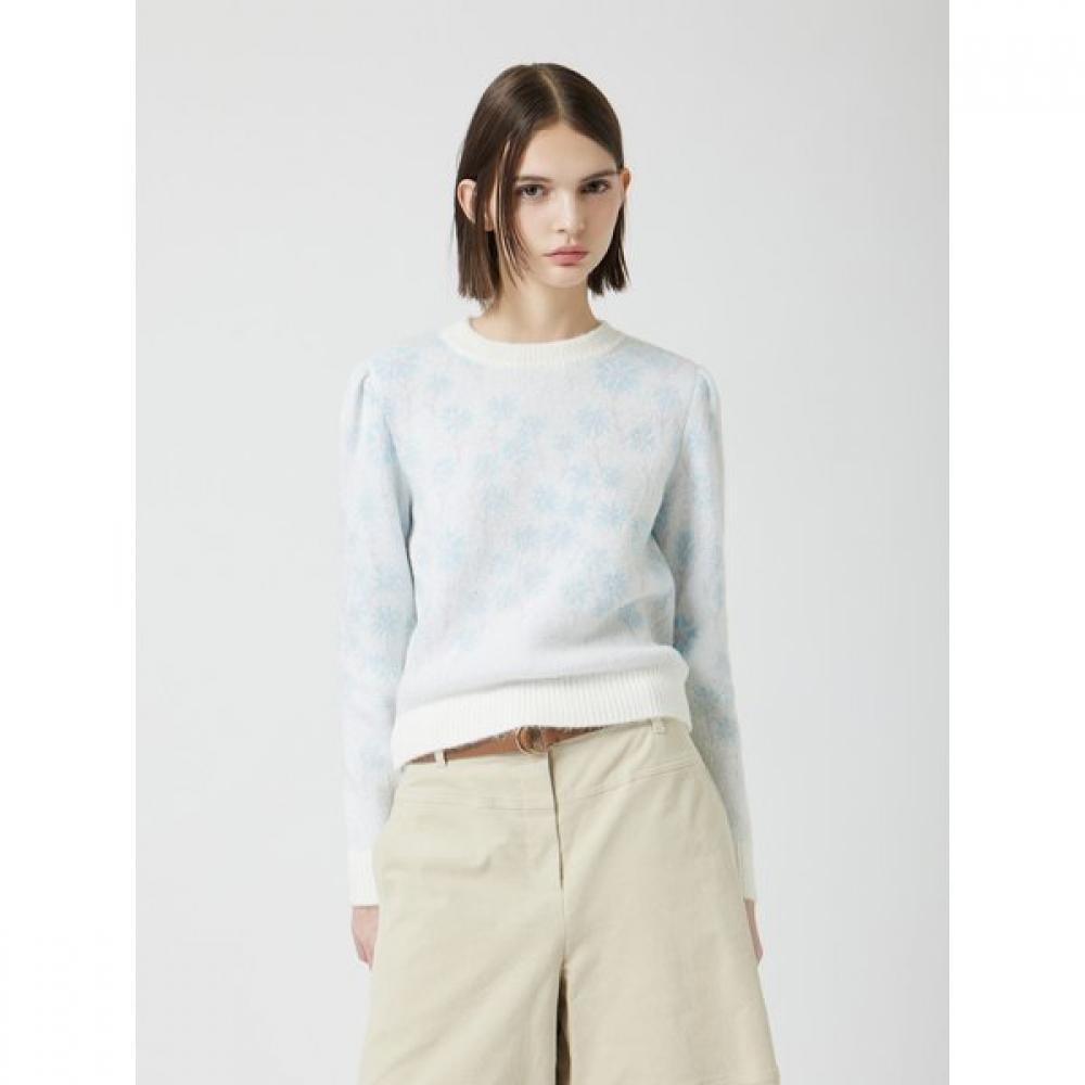 Cc Collect. Flower Jacquard Pullover C254ksk035 light blue/FREE white