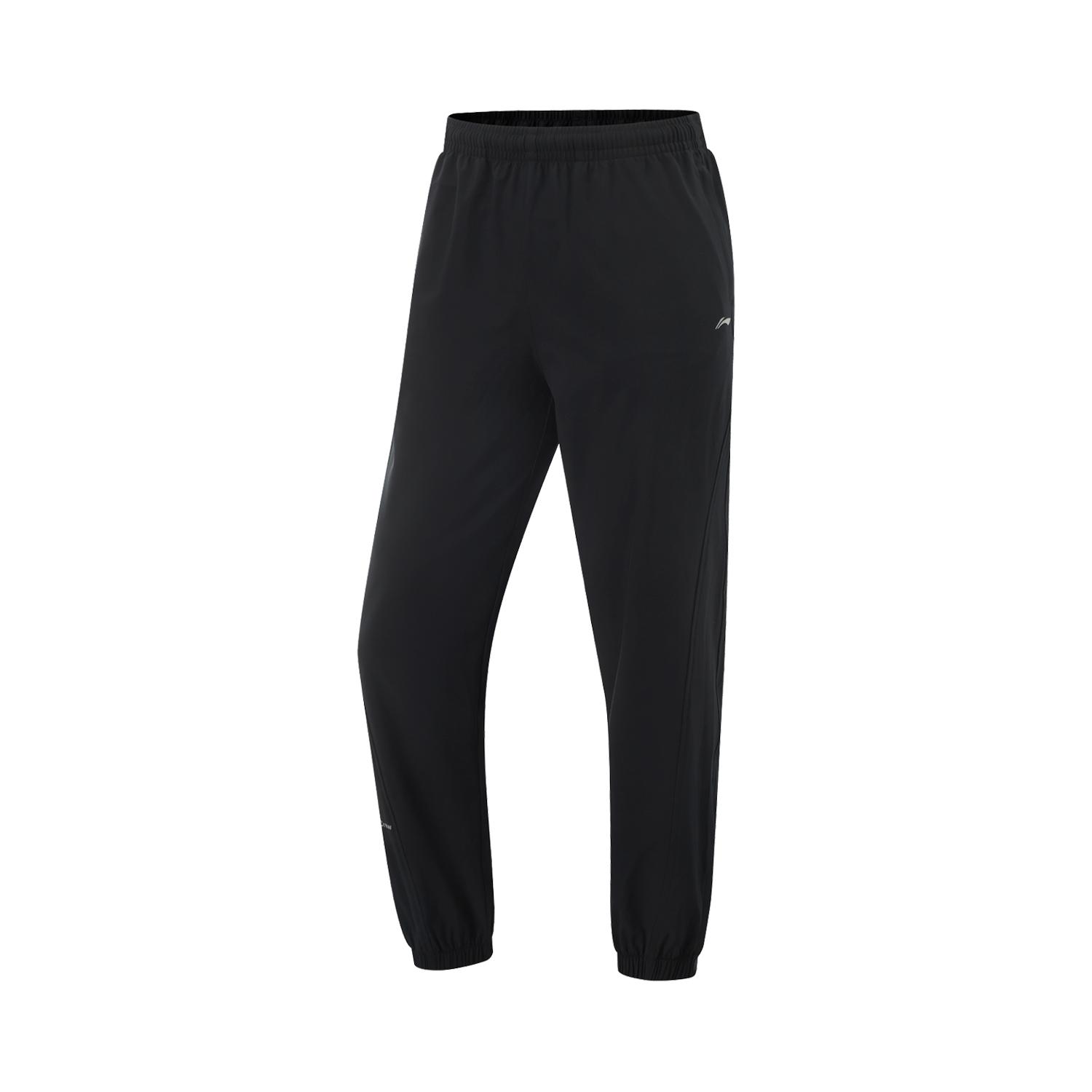 Li Ning Fitness Series повседневные простые однотонные зауженные трикотажные спортивные брюки женские брюки черного цвета AYKV224-2 S black Li-Ning