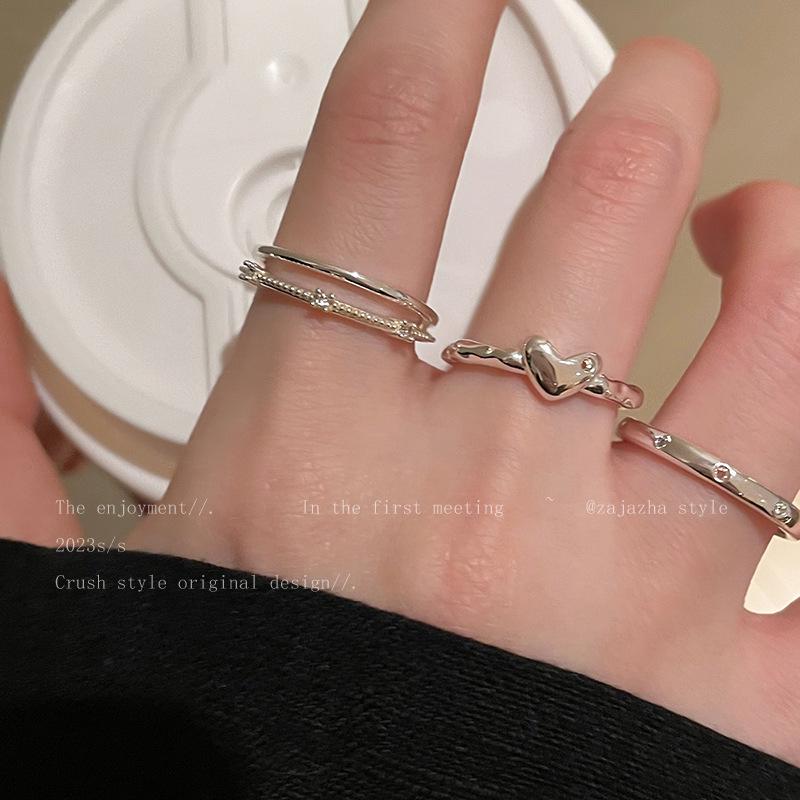 Элегантное регулируемое двухслойное кольцо Love Ring - Niche Plain Design beige Smarter than future