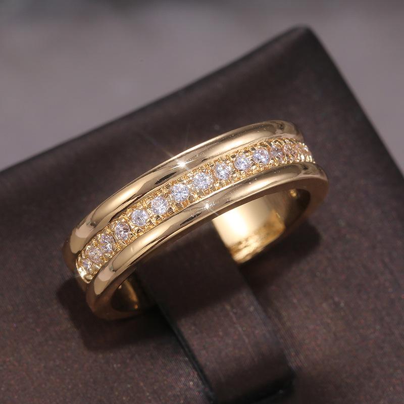 Позолоченное медное кольцо в европейском и американском стиле - F433 Size 7 золотой Polaris star