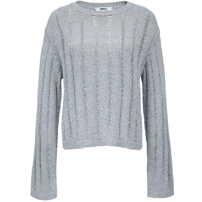 ТОЛЬКО Женский свитер расслабленного кроя из фактурного трикотажа S gray Only