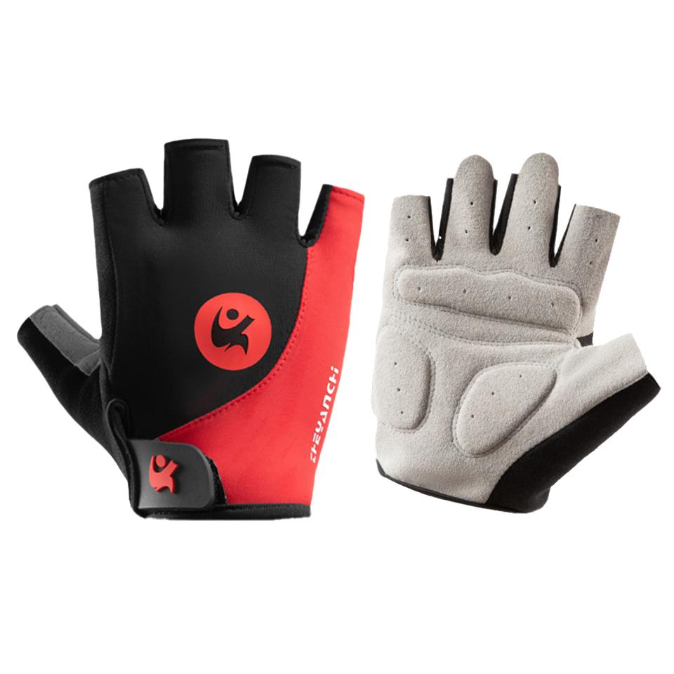 Half Finger Bicycle Gloves Shock Absorption Touch Screen Anti Slip Outdoor Activity Active Running MTB Bicycle Gloves Men and Women Unisex M красный bfghb