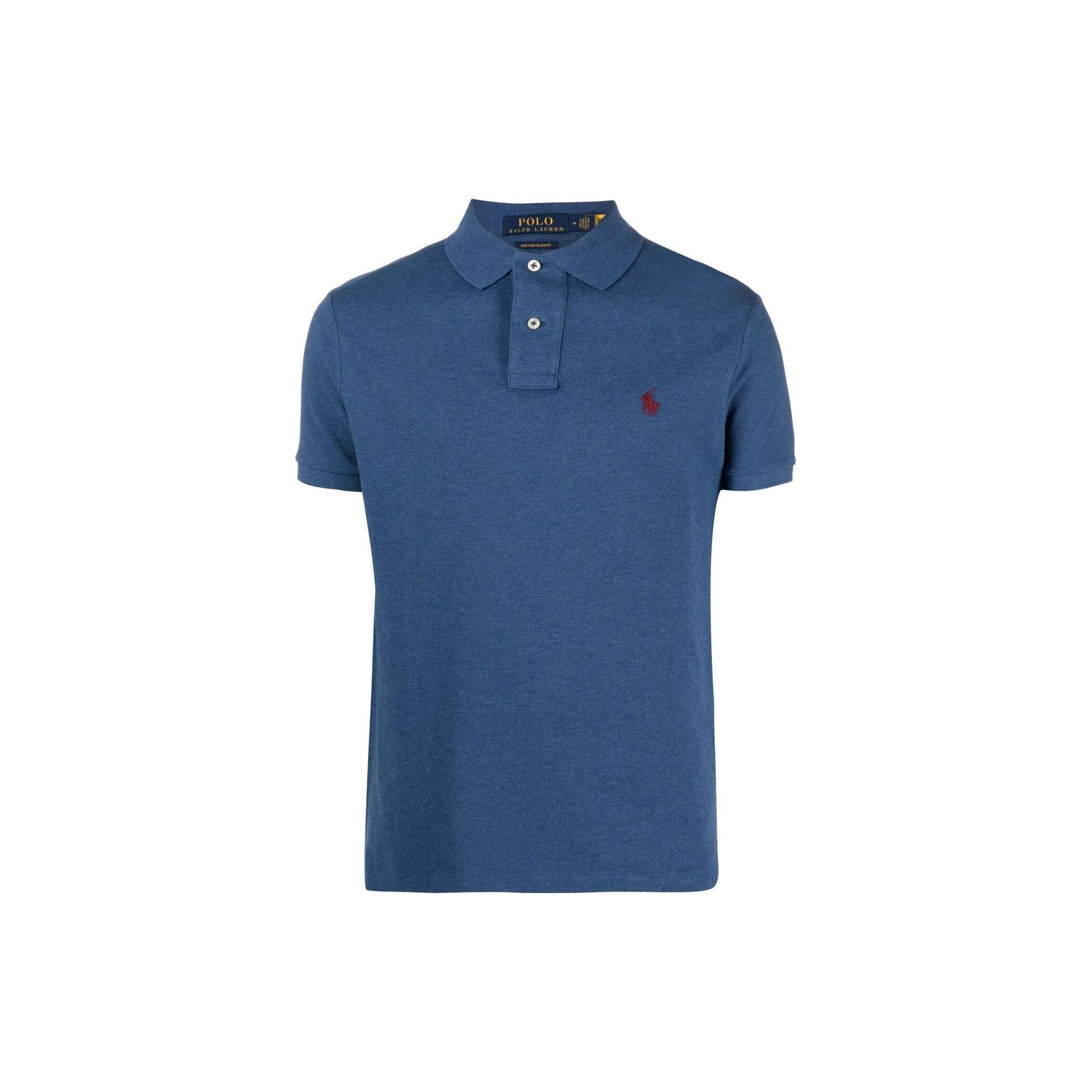 Polo Ralph Lauren Solid Logo Вышитый короткий рукав Поло Рубашка мужская темно-синяя 710680784-046 XS blue