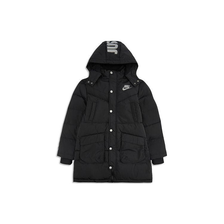 Nike Down Jacket Kids Solid Color Hooded Casual Kids Jackets Black DR5582-010 S black