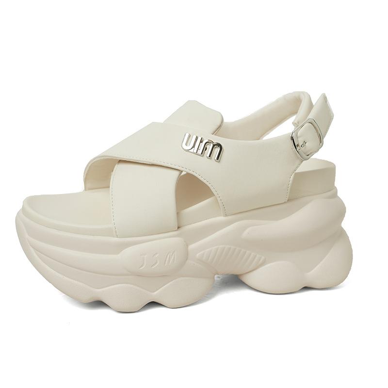 Женские офисные сандалии с полым каблуком 35 white Goodfoot