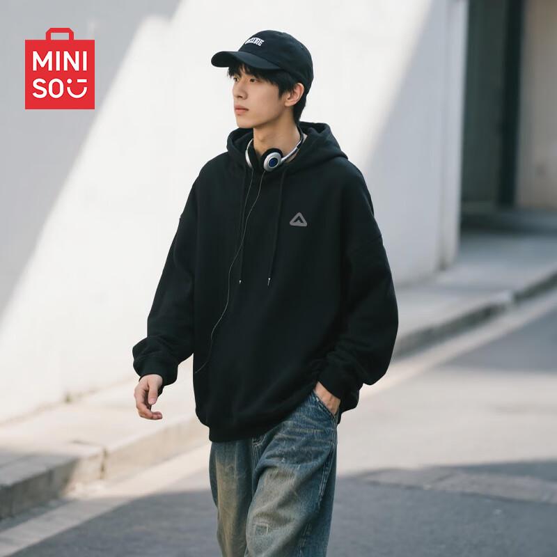 Мужской худи оверсайз MINISO 5XL чёрный JDST online