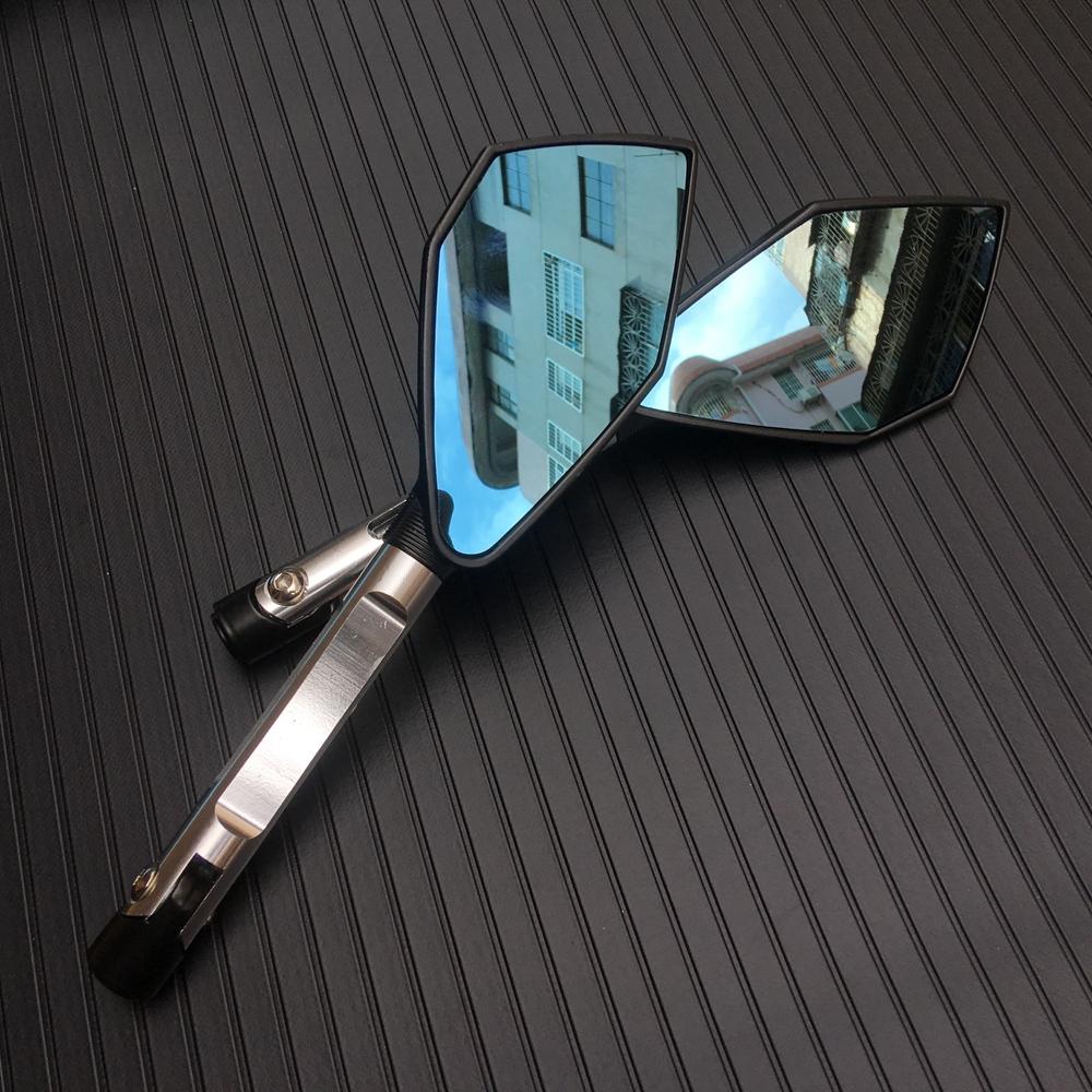 Универсальное мотоциклетное синее стекло, противоголовокружительное зеркало заднего вида с ЧПУ для Honda Yamaha Suzuki Kawasaki Ducati, болты 8 мм 10 мм gray Wanxu-AUTO Part