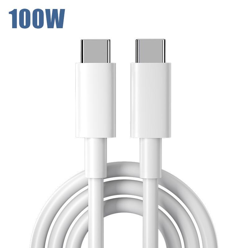 Кабель Usb Type C 100 Вт 240 Вт нейлоновая оплетка для быстрой зарядки и передачи данных для мобильных телефонов Xiaomi Samsung MacBook iPad Pro 2021 Huawei 1m white Charging set