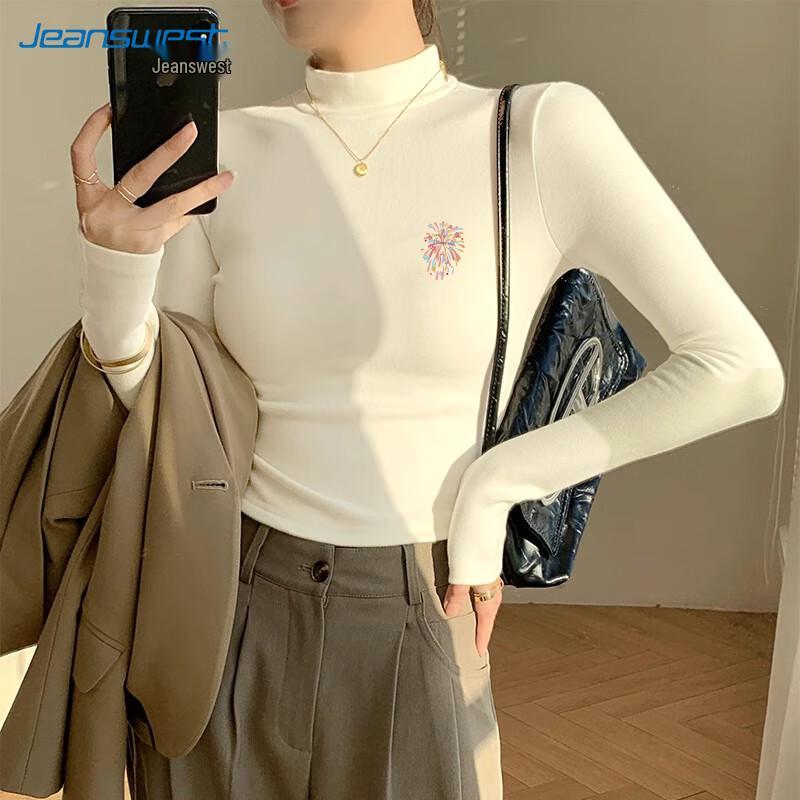 Женский мягкий вязаный топ с воротником-стойкой и длинным рукавом от Jeanswest L black JDST SELECTION