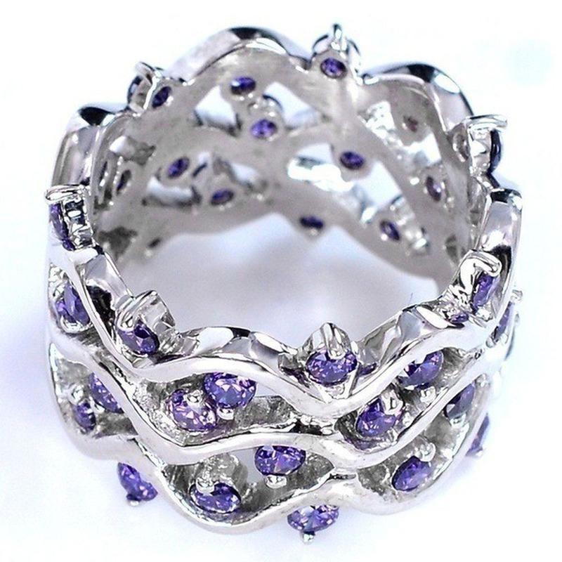 SACE GEMS классическое кольцо из медного сплава с цирконом женские ювелирные изделия свадебный подарок для вечеринки 6 фиолетовый