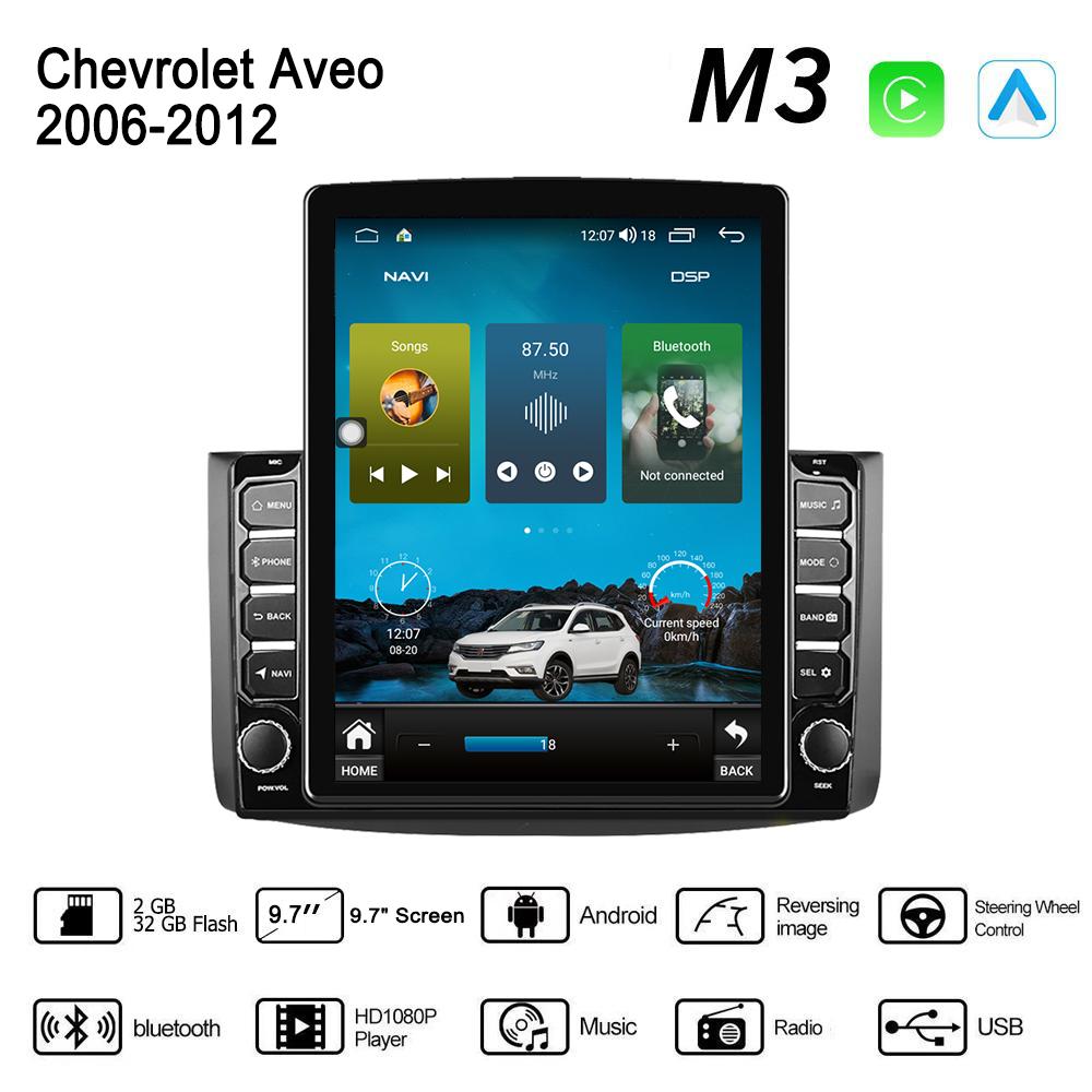 9,7-дюймовый автомобильный радиоприемник на базе Android для Chevrolet Aveo 2006-2012, 2 DIN Tesla, вертикальный экран, Carplay, авторадио, мультимедийный плеер, 2 + 32 ГБ blue Yousui Auto parts