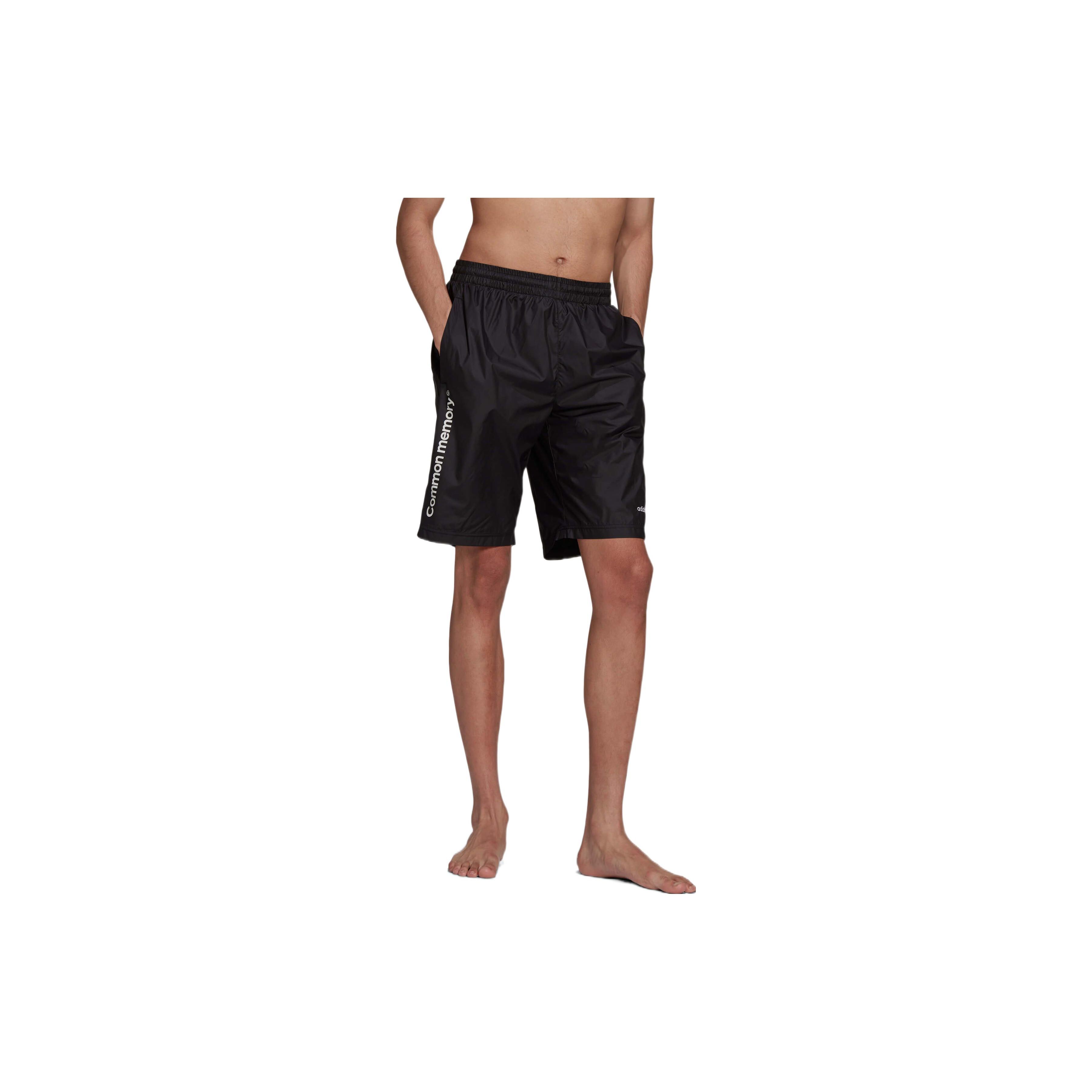 Adidas Solid Color Sports Letter Print Shorts Men Shorts Black HC7125 XS black
