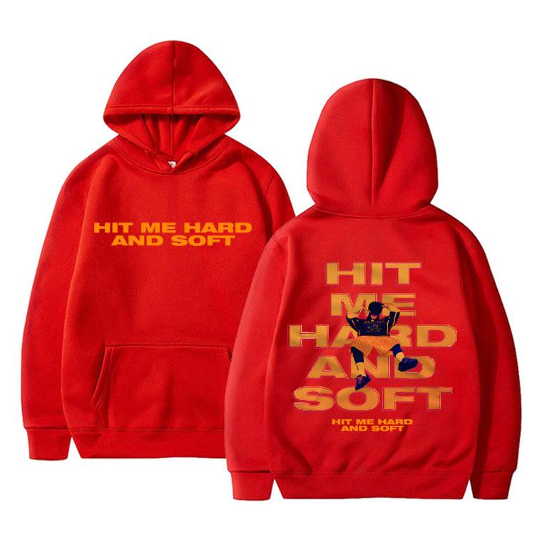 Худи с двусторонним принтом Hit Me Hard and Soft Tour 2024 Мужское Женское Хип-хоп Мода Пуловер Мужской Повседневный Оверсайз Уличная Мода S red XIXI Fashion