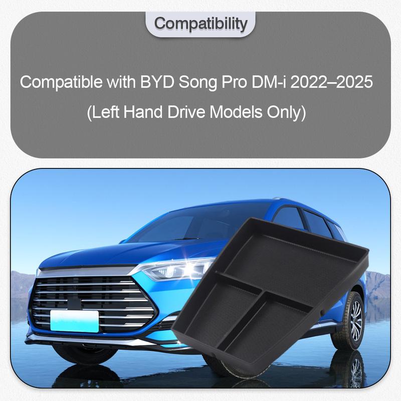 Center Console Lower Storage Box For BYD Song Pro DM-i   2024 2025 Center Console Storage Organizer Box Accessories blue DeLi Off
