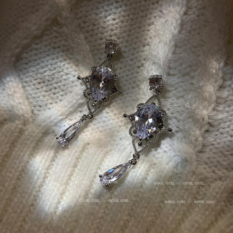 GemChic женские серьги, милые и крутые капли воды, вставки из циркона, изысканные серьги-гвоздики, серьги-гвоздики, ювелирные изделия на день рождения, Рождество, подарок gray BlingBay