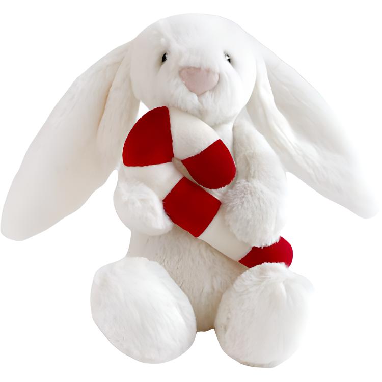 JELLYCAT Рождественская серия Застенчивый кролик Куклы Плюшевая кукла Высота 15 см white