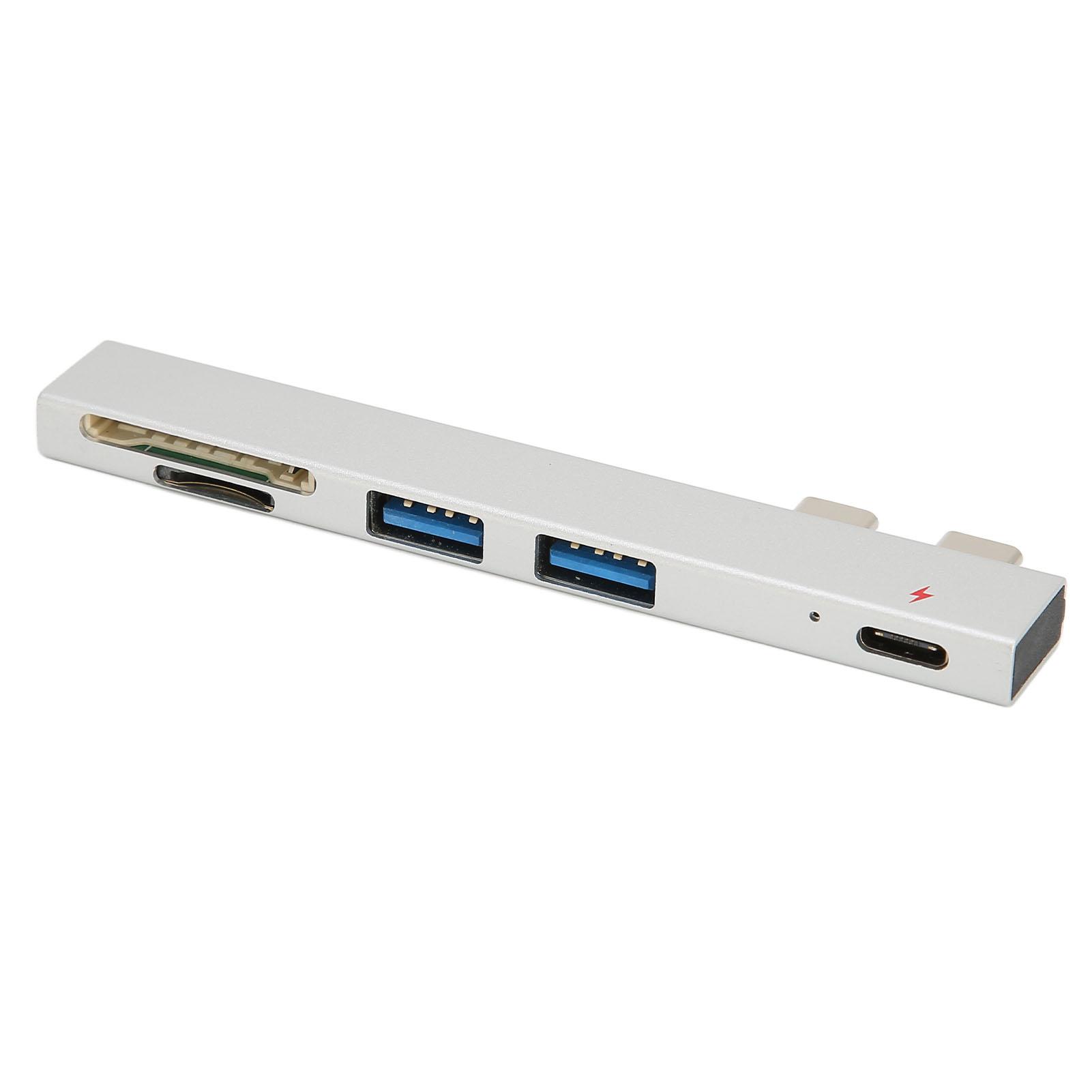 Двухпортовый USB-C хаб, стабильная передача данных, USB-C на PD, USB-накопитель, карта памяти, хаб-адаптер для ноутбука iOS серебряный OutsideWorld