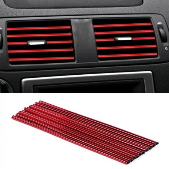10X Car Accessories Decoration Air Conditioner Air Outlet Strip Universal красный 91230202MAC31BBM7T