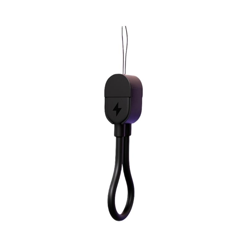 Портативный кабель USB C на USB C, 60 Вт, для быстрой зарядки, с ремешком, для Phone 15 S24 Note 20, планшетов, покрытие TPE чёрный Wonderlands