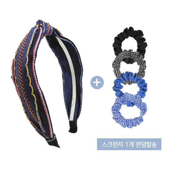Повязка для волос Kate & Kelly Denim Stitch denim stitch hairband black K dress beauty