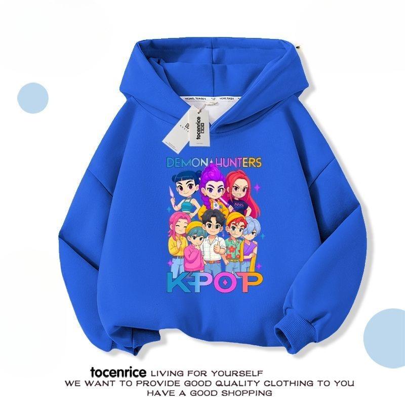 Children s Casual Witch Hunt Team Hoodies for Spring and Autumn Boys and Girls Loose Long-sleeved Loose Hoodies 110 blue KIDSW