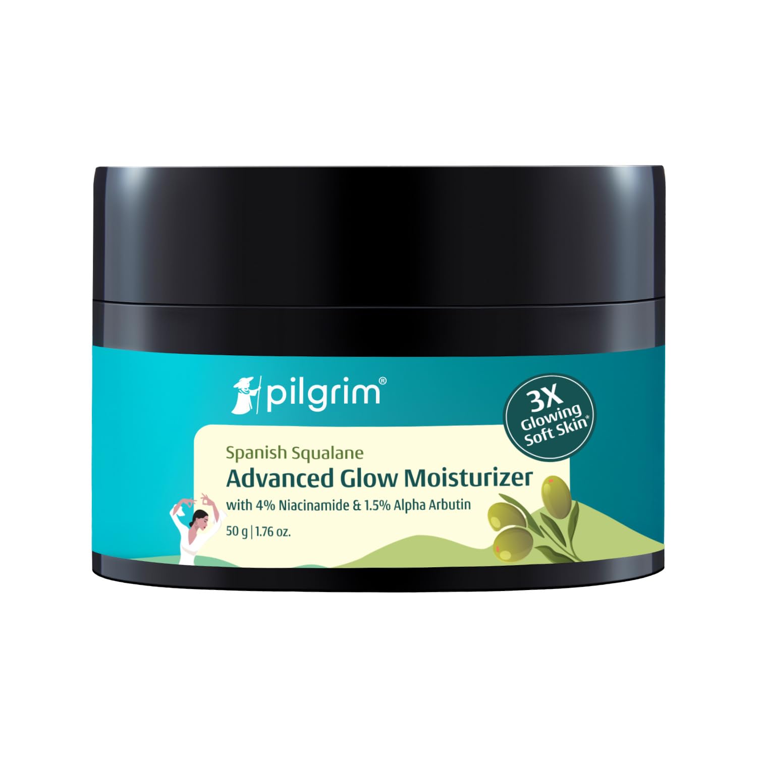 Увлажняющий крем для лица Pilgrim Glow с осветляющим увлажнением, легкий, нежирный, для ежедневного ухода для мужчин и женщин 50 г black The Wish Health And Beauty