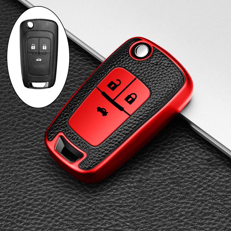 Кожаный чехол для ключа автомобиля из ТПУ для Opel Astra Corsa Meriva Zafira Antara J для Chevrolet Cruze Aveo Trax Protector Keychain For Chevrolet red Auto Parts Decorate