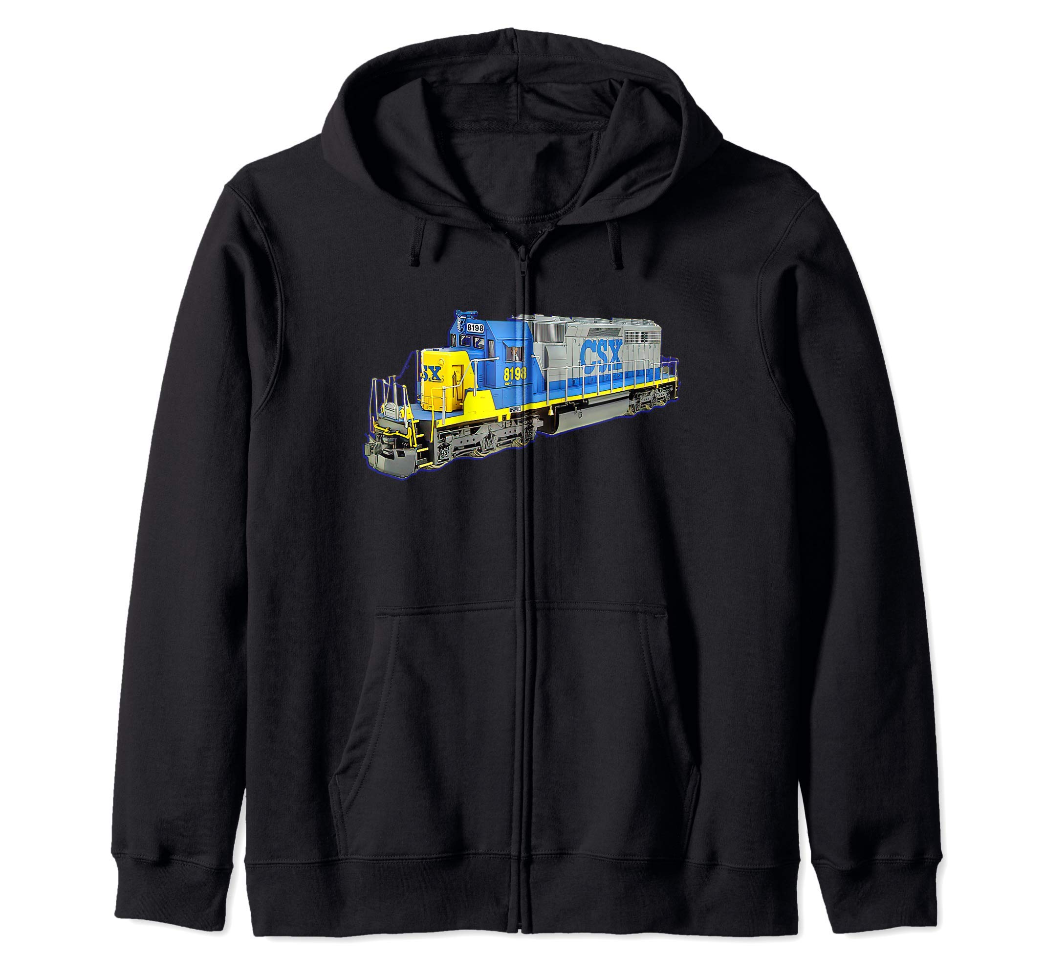 Толстовка с капюшоном на молнии с локомотивом CSX black hayatospeed
