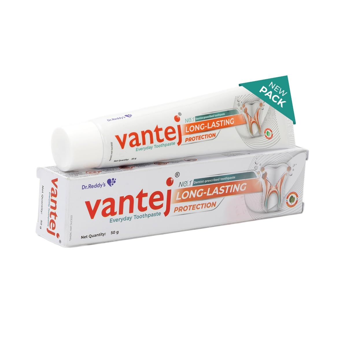 Vantej Зубная паста 50 г Упаковка 1 Без фтора Для чувствительных зубов Мятная паста для более яркой улыбки gray The Wish Health And Beauty