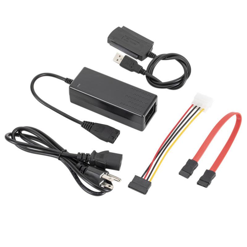 Адаптер-кабель USB на IDE / SATA Easy Drive для 2,5-дюймового / 3,5-дюймового жесткого диска с адаптером питания US Plug black minmin005