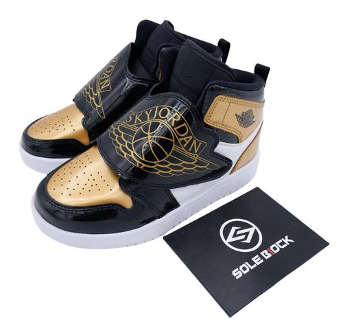Air Jordan Sky Jordan 1 SE PS Gold Toe Ретро Кроссовки DV6069-071 EU 35 золотой металлик/чёрный