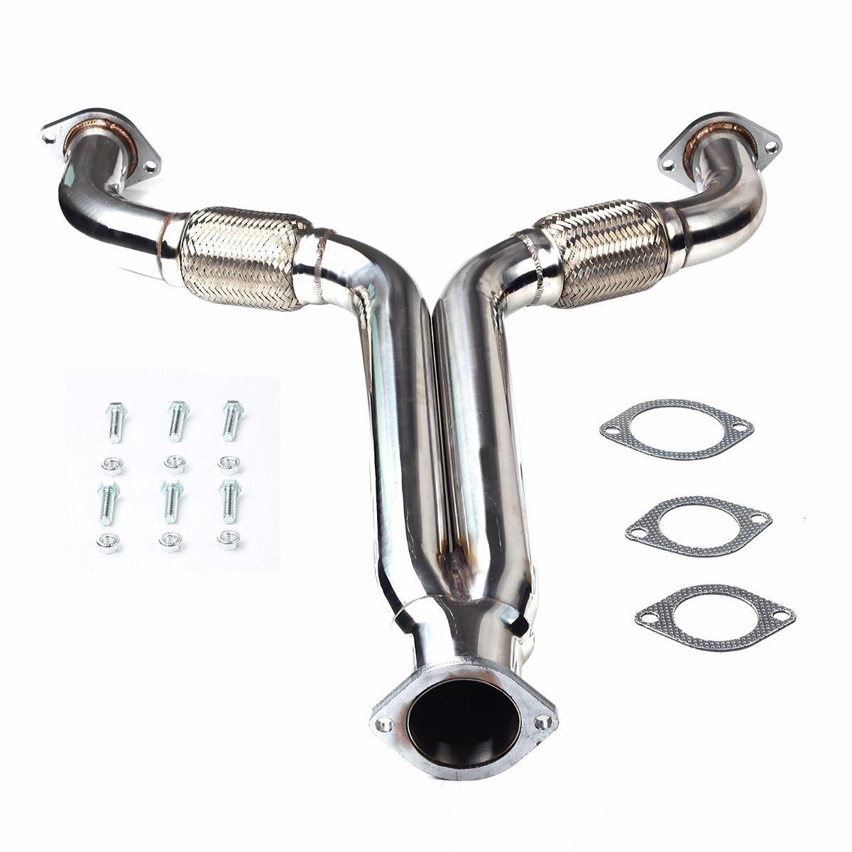 Нержавеющая сталь Y-образный коллектор и выпускной коллектор Downpipe для Nissan 350Z/G35 Ao Gai Auto Parts Factory gray GearUp AutoMoto