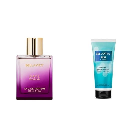 Bella Vita Luxury Date Woman Eau De Parfum Skai Aquatic Perfume Body Lotion для питания, увлажнения, мягкости, эластичности, 200 мл white