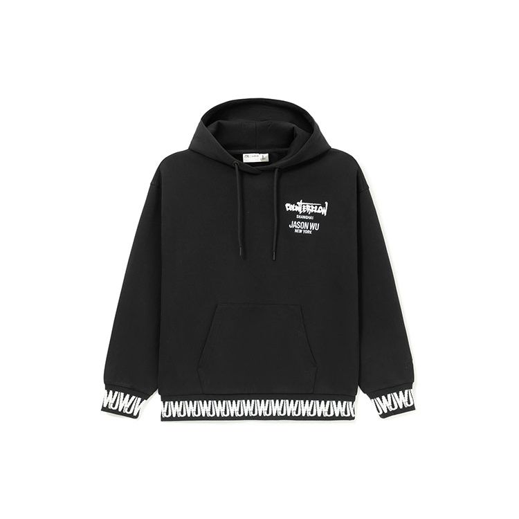 Li Ning X Jason Wu Collaboration Sports Fashion Series Вышитый логотип Свободный пуловер с капюшоном Унисекс толстовки Черный AWDRH10-1 XL black Li-Ning
