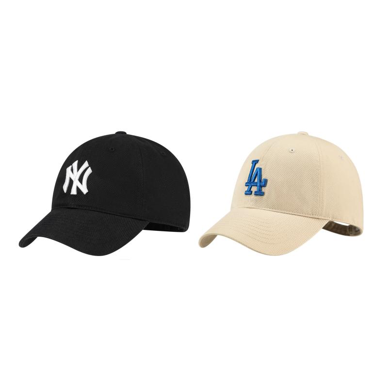 Хлопковые Бейсболки MLB Унисекс Хаки+Черный Комбо Коробка, Сумка для Покупок Мода 3ACP6601N-07BGS F beige