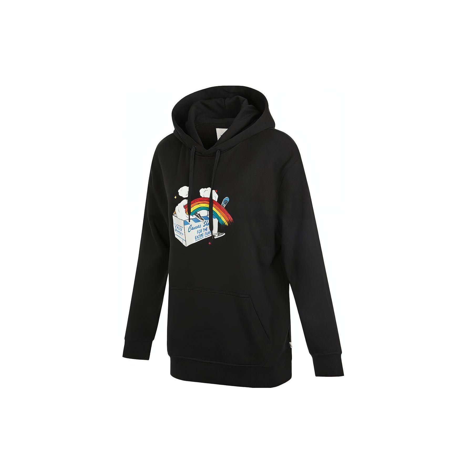 Толстовка с капюшоном с радужным принтом Vans, женские топы, черный VN0A5F69BLK XL black