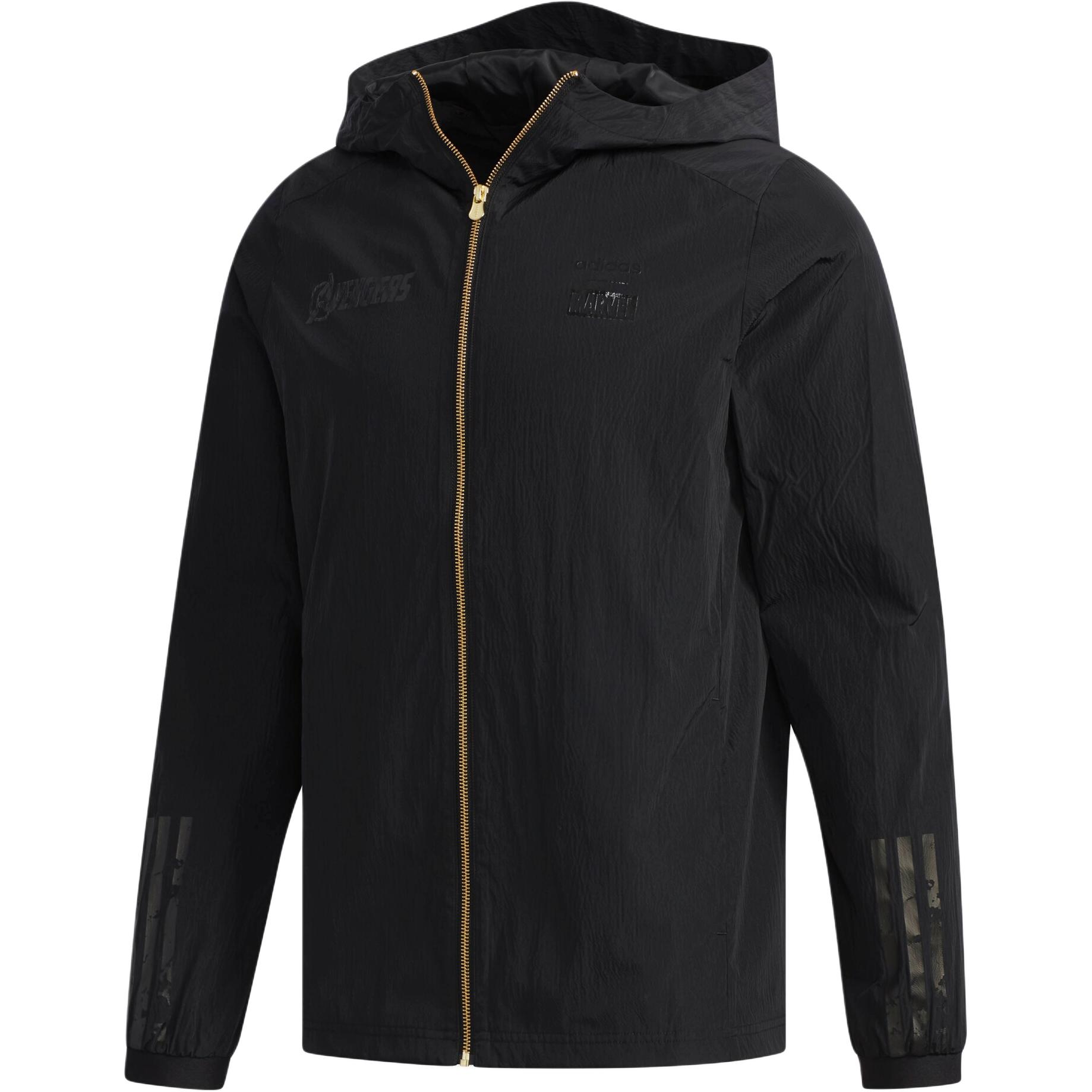 Adidas X Marvel Avengers Series Logo Hoodie Jacket Men Jacket Black DW8324 M black